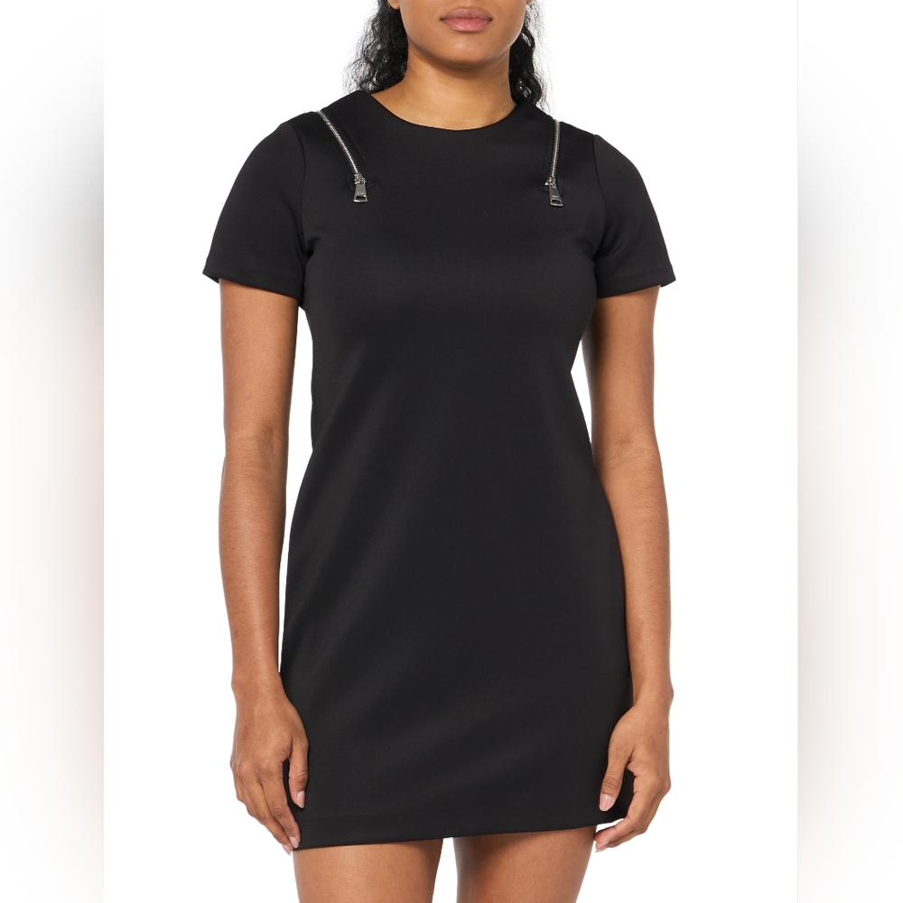 NWT DKNY Zipper Detail Scuba Sheath Dress 0P Petite